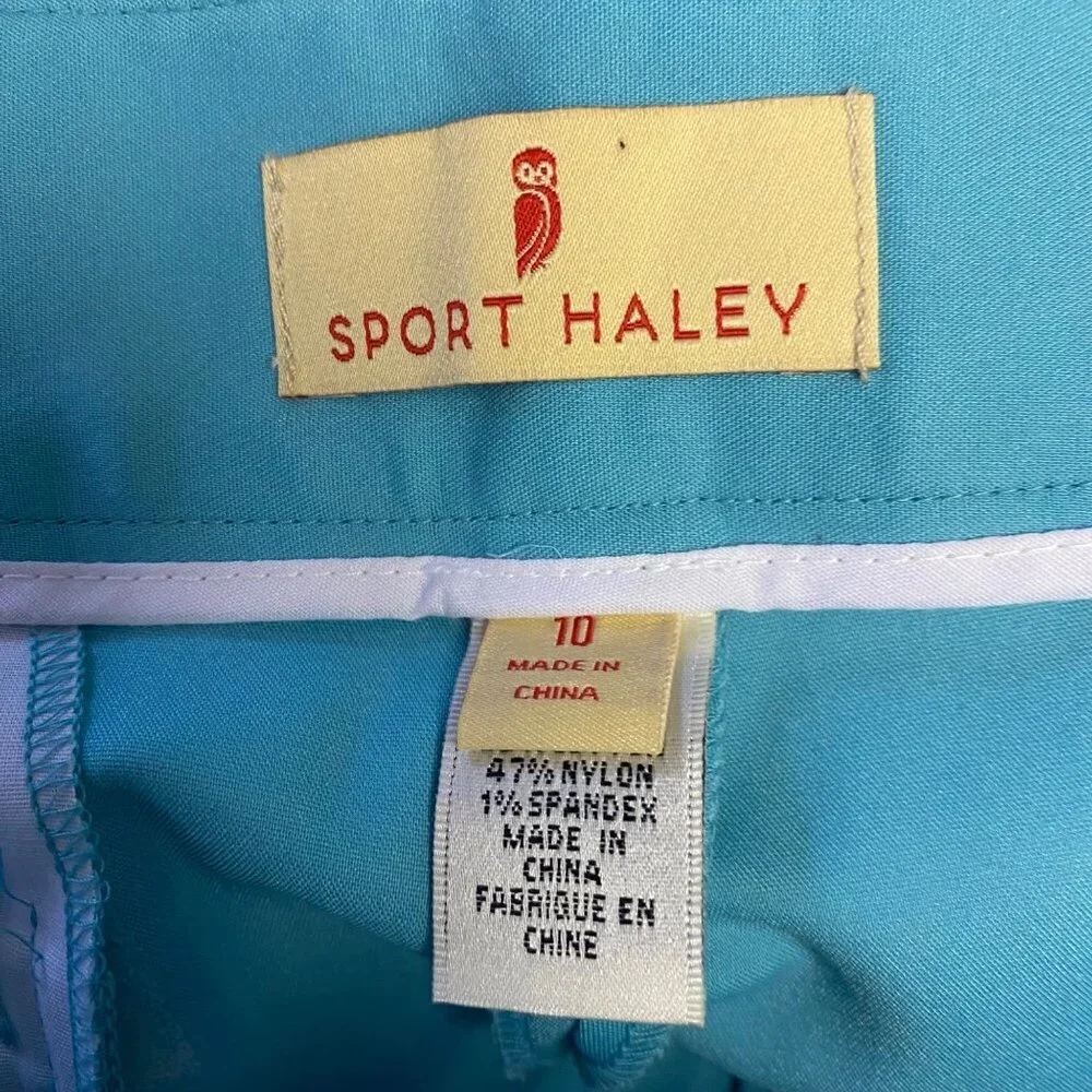 Sport Haley Turquoise Womens Golf Capris With Zip Pockets & Elastic Waistband 10